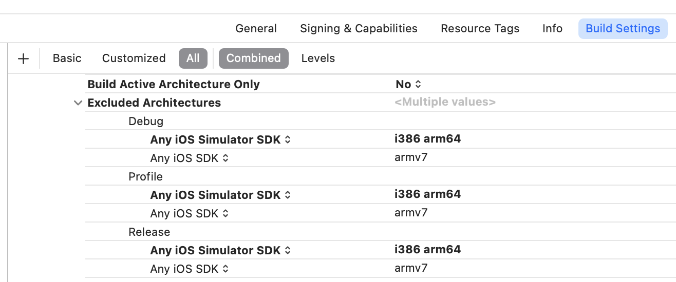 Exclude Architectures